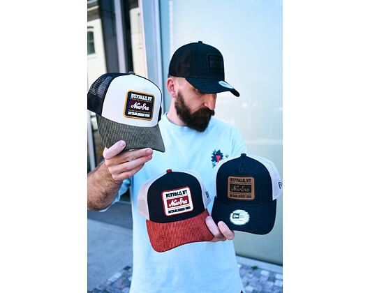 Kappe New Era - Branded Patch Cord 9FORTY A-Frame Trucker - Navy / Warm Flame