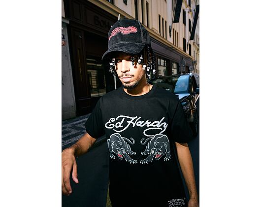 T-Shirt Ed Hardy - Mens Double-Panther Tshirt - Black