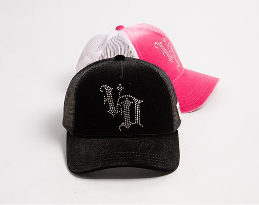 Damen Kappe Von Dutch - Baseball - Velvet Rhinestone Logo - Black