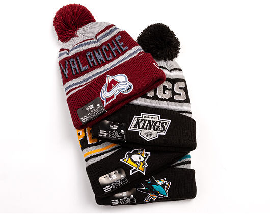 Mütze New Era - NHL Evergreen Wordmark Pom Medium Knit - Colorado Avalanche - Team Color