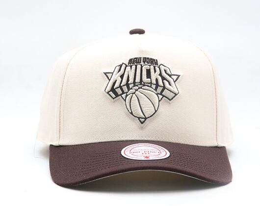 Kappe Mitchell & Ness - NBA Brown And Cream Pro Snapback - New York Knicks - Cream