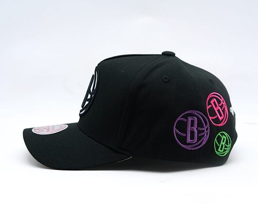 Kappe Mitchell & Ness - NBA 404 Club Neon Pro Snapback - Brooklyn Nets - Black