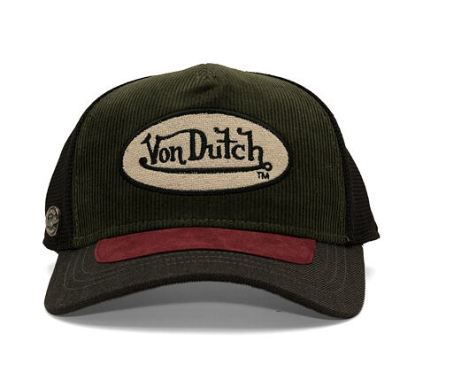 Kappe Von Dutch - Corduroy Oval Patch Baseball - Olive / Burgundy