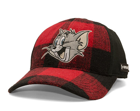 Kappe Capslab - Tom & Jerry Trucker - Tom Grin Buffalo Check - Red / Black