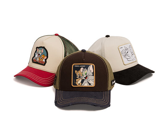 Kappe Capslab - Tom & Jerry Trucker - Best Buddies Distressed Patch - Brown / Olive