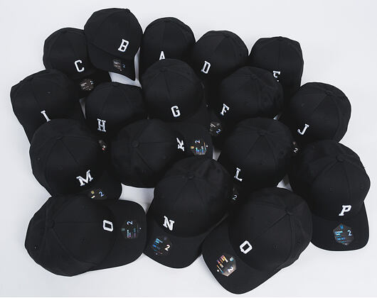 Kappe State of WOW ALPHABET - Foxtrot Baseball Cap Crown 2 Black/White Strapback