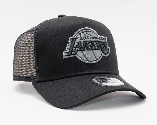 Kappe New Era - NBA Black on Black 9FORTY Trucker - LA Lakers - Black