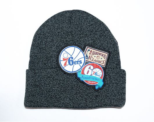 Mütze Mitchell & Ness XL LOGO PATCH KNIT HWC Philadelphia 76Ers Black