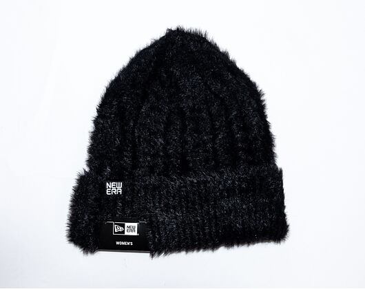 Damen Mütze New Era Womens Fluffy Beanie Black/White