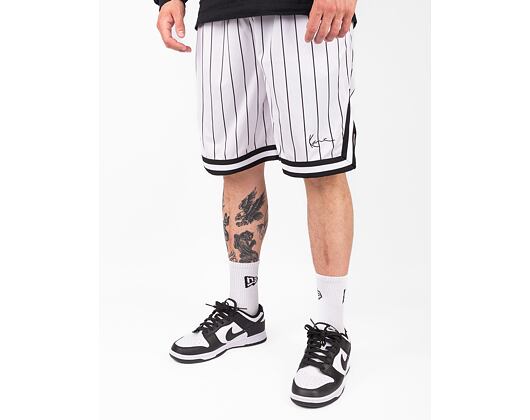 Shorts Karl Kani - Small Signature Pinstripe Mesh Shorts - White/Black