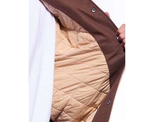 Jacke Karl Kani Retro Patch Wavy Block College Jacket braun/sand/off white