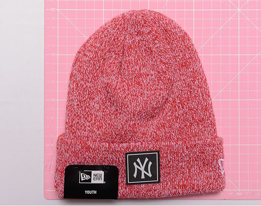 Kinder Mütze New Era MLB Kids Team Cuff Beanie - NY Yankees - Heather Scarlet / Off White