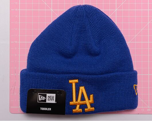 Kinder Mütze New Era MLB Kids League Essential Beanie - LA Dodgers - Blue Azure / Mellow Yello