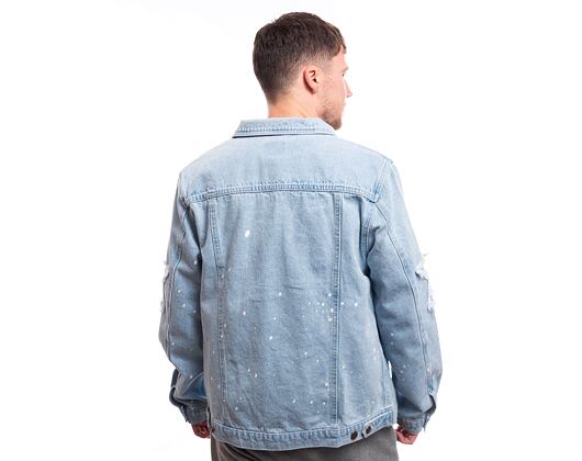 Jacke Karl Kani OG Paintsplatter Denim Trucker Jacket Bleached blue/white