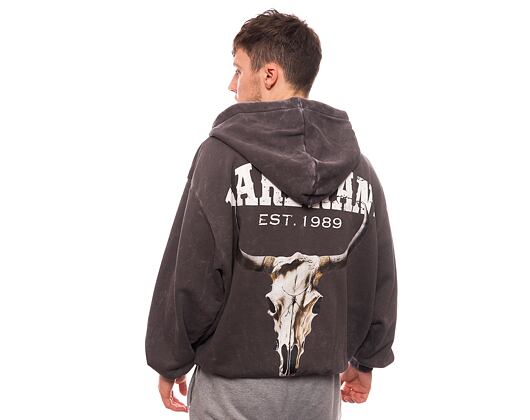 Pullover Karl Kani Chest Signature Os Washed Full Zip Skull Hoodie anthracite