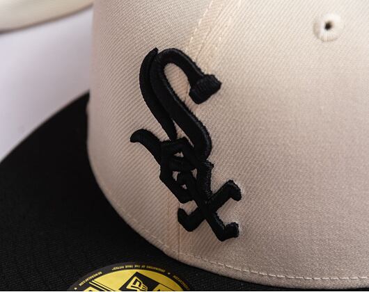 Kappe New Era 59FIFTY MLB Chicago White Sox Retro - Creme Weiß / Schwarz