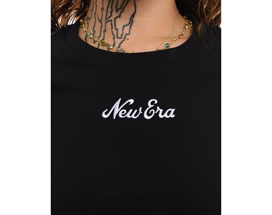 Damen T-Shirt New Era - Script Tee Slim - Black / White