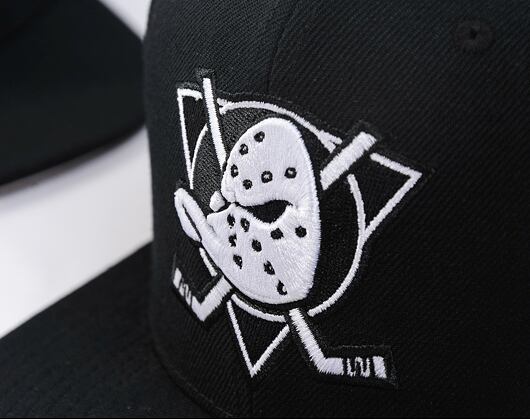Kappe Mitchell & Ness - Evergreen Black White Snapback Vntg - Anaheim Ducks - Black