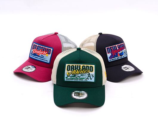 Kappe New Era - MLB City Patch 9FORTY Trucker - Oakland Athletics - Dark Green