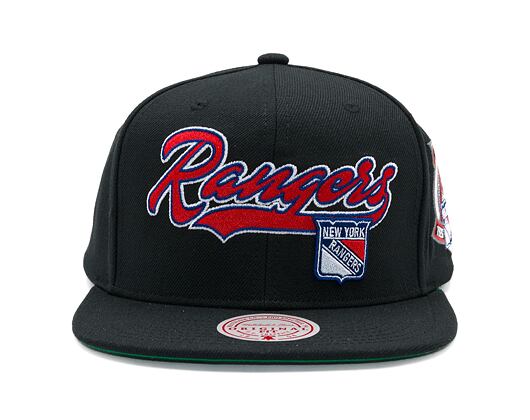 Kappe Mitchell & Ness - New York Rangers - Oversweep Snapback Vntg - Black