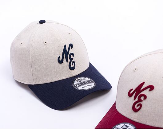 Kappe New Era - Branded Linen 9FORTY - Stone / Navy