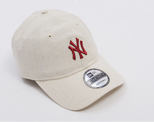Kappe New Era - MLB Linen 9TWENTY - NY Yankees - Stone / Cherry