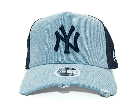 Damen Kappe New Era - MLB Denim 9FORTY Trucker - NY Yankees - Blau