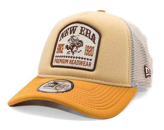 Kappe New Era - Branded Graphic Patch 9FORTY Trucker - Stone / Yellow