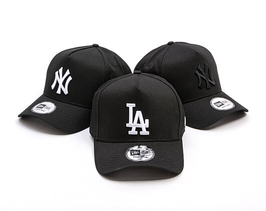 Kappe New Era - MLB League Essential 9FORTY A-Frame - LA Dodgers - Black / White
