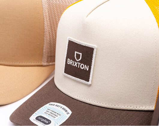 Kappe Brixton - Alpha Block X C Mp Mesh Cap - Golden Glow/Off White/Deep Brown