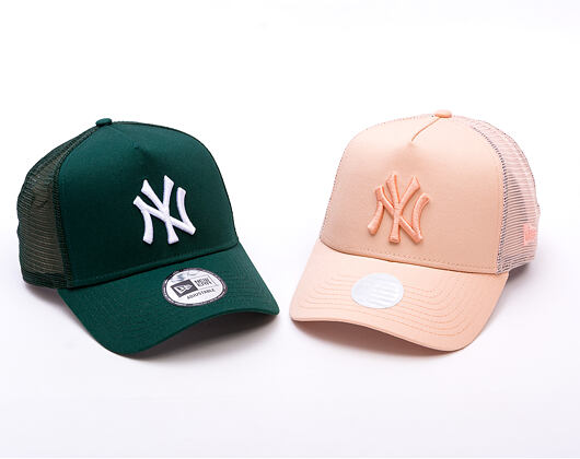 Damen Kappe New Era - MLB League Essential 9FORTY Trucker - NY Yankees - Light Pink