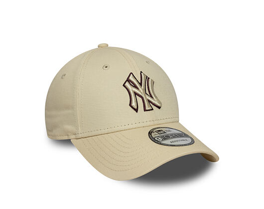 Kappe New Era - MLB Team Outline 9FORTY - NY Yankees - Cream / Burgundy