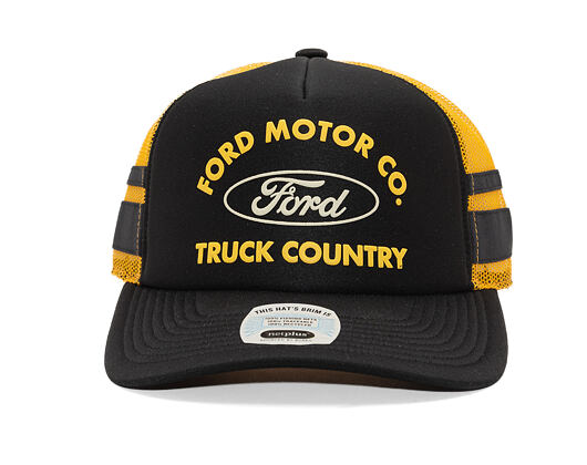 Kappe Brixton - Ford Built Tough Mp Trucker Hat - Burnt Rubber/Empire Yellow