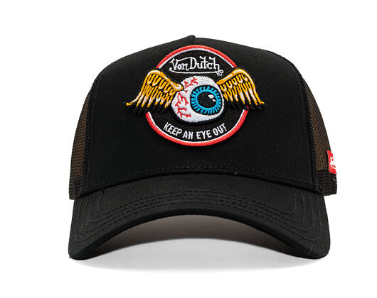 Kappe Von Dutch - Flying Eyeball Keep An Eye Out Trucker - Black