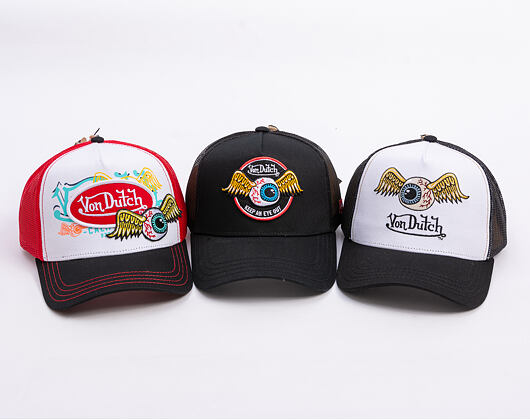 Kappi Von Dutch - Trucker - Eye Out Logo - Weiß/Schwarz