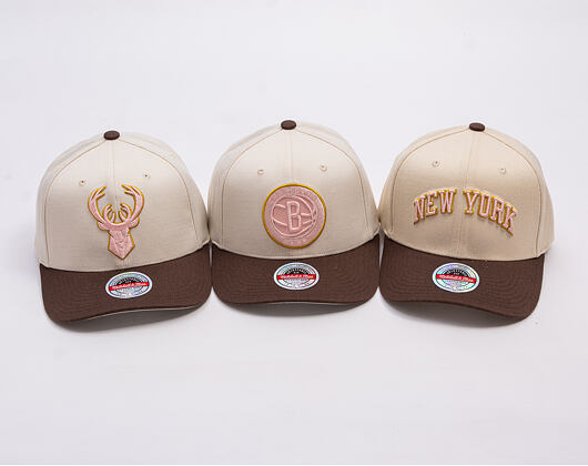 Kappe Mitchell & Ness - Blush Sand Classic Red - Brooklyn Nets - Sand/Brown
