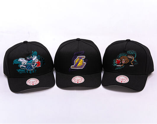 Kappe Mitchell & Ness - NBA Tilted Pro Snapback - Los Angeles Lakers - Black