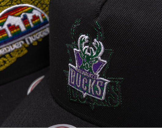 Kappe Mitchell & Ness - NBA Tilted Pro Snapback Hwc - Milwaukee Bucks - Black