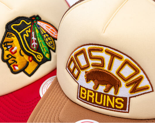 Kappe Mitchell & Ness - NHL Vintage Block Trucker - Boston Bruins - Cream