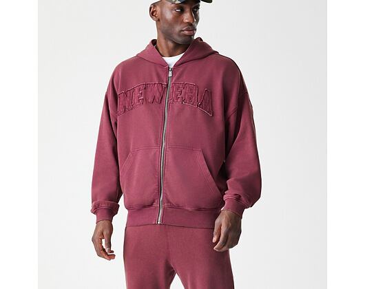 Pullover New Era - Branded Washed Full-Zip Hoody - Burgundy