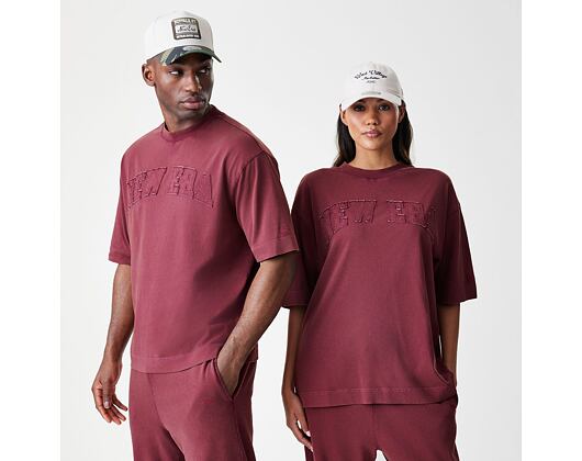 T-Shirt New Era - Branded Washed Oversized Tee - Burgundy