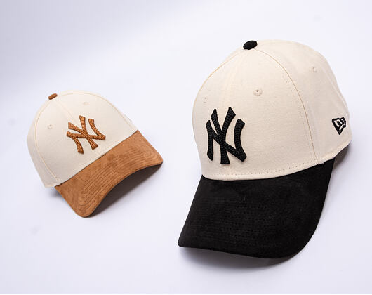 Damen Kappe New Era - MLB Faux Suede 9FORTY - NY Yankees - Cream / Black