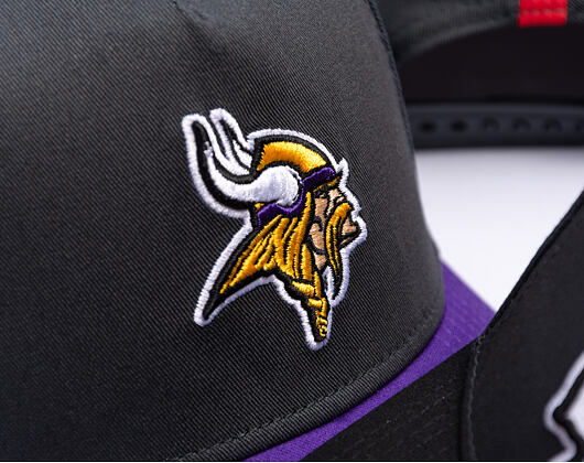 Kappe New Era - NFL Charcoal Drop 9FORTY A-Frame - Minnesota Vikings - Steel Clouds / Purple