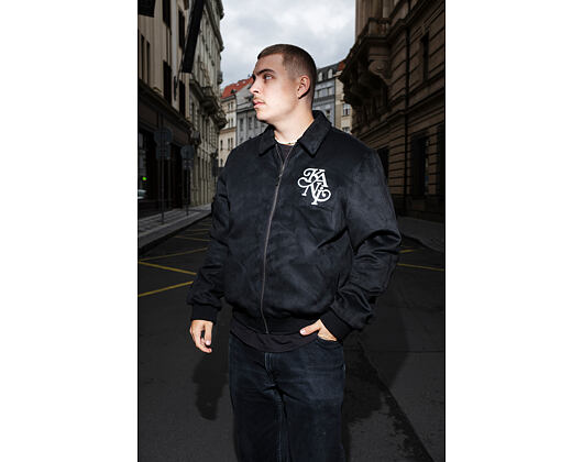 Jacke Karl Kani - Legacy Faux Suede Bowling Jacke - Black