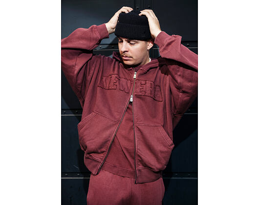 Pullover New Era - Branded Washed Full-Zip Hoody - Burgundy