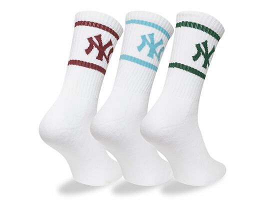 Socken New Era - MLB Crew Socks 3pk - NY Yankees - White