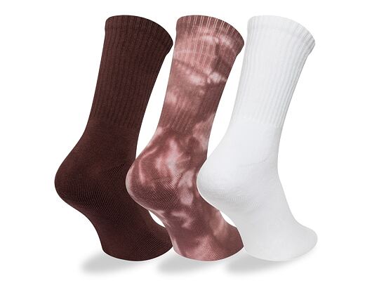 Socken New Era - Tie dye Crew Socks 3pk - Brown / Tie Dye / White