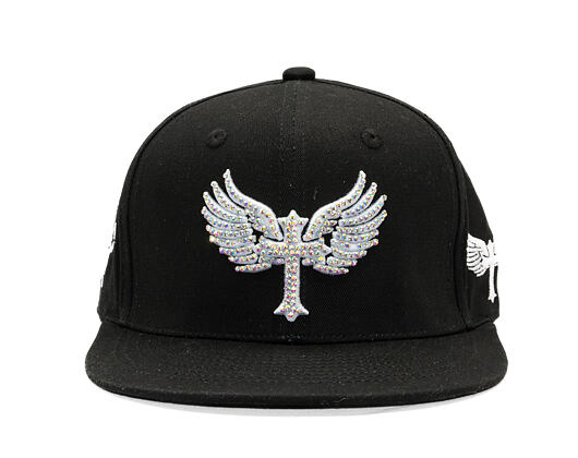 Kappe Reflection Luxury Shine Loud Snapback - Satin Schwarz / Weiß