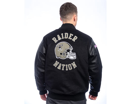 Jacke Mitchell & Ness - NFL Blackout Collection Varsity Jacket Oakland Raiders - Black