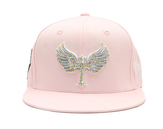 Kappe Reflection Luxury Shine Loud Snapback - Baby Pink / Weiß